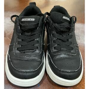 Kids Sketchers Black Canvas White Rubber Sole Size 11